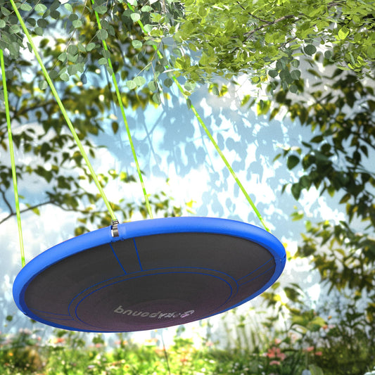 SkyBound saucer swing showing tool-free setup for quick use