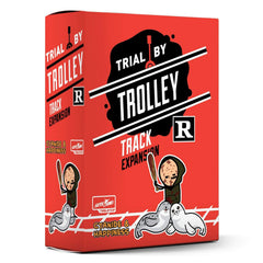 Skybound R-Rated Tracks cover art evokes bold, edgy gameplay for Trial by Trolley.