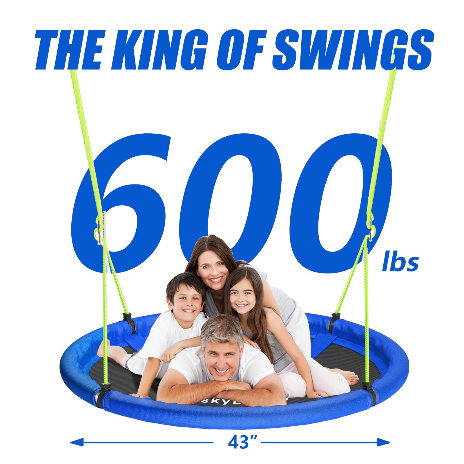 SkyBound weatherproof Textilene fabric on swing in sunny yard