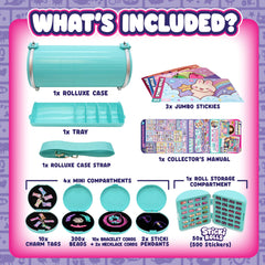 Sky Castle Sticki Rolluxe 2 teal personalize purse feature for custom Stickies.