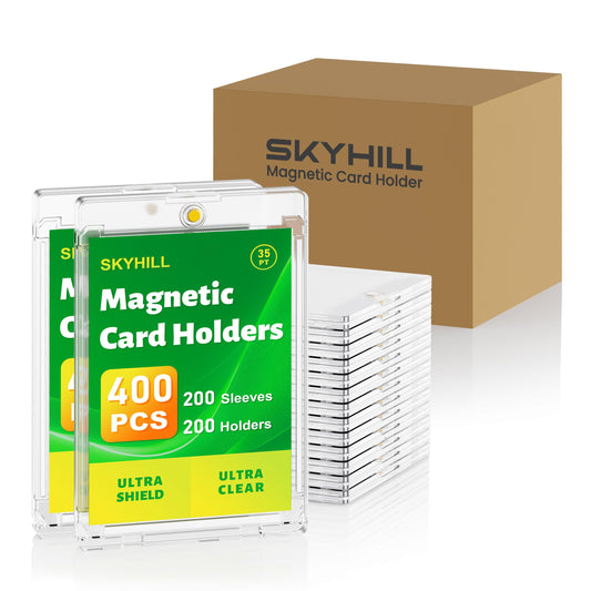 Skyhill 200ct magnetic card holders showcase crystal-clear protection for trading cards.
