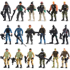 Skylety 18P army men standing ready for action, ideal as classroom prizes.