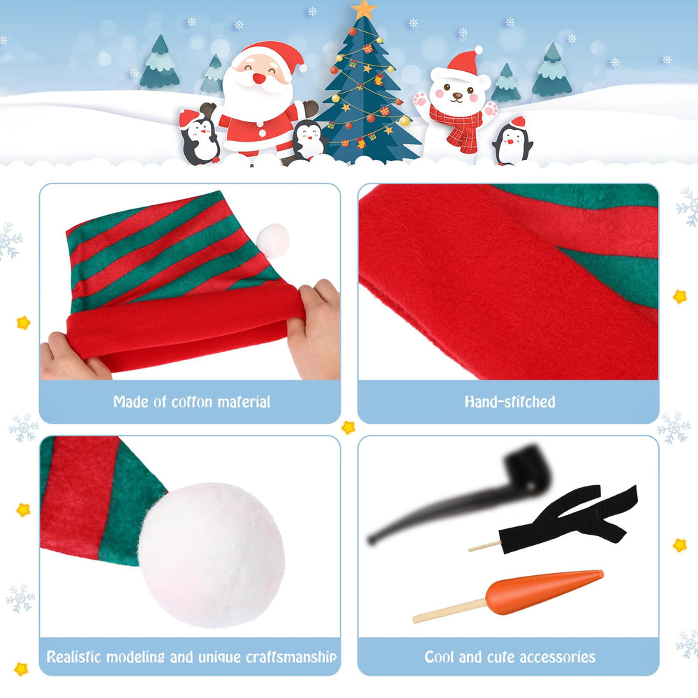 Skylety snowman decor kit carrot nose enhances playful character.