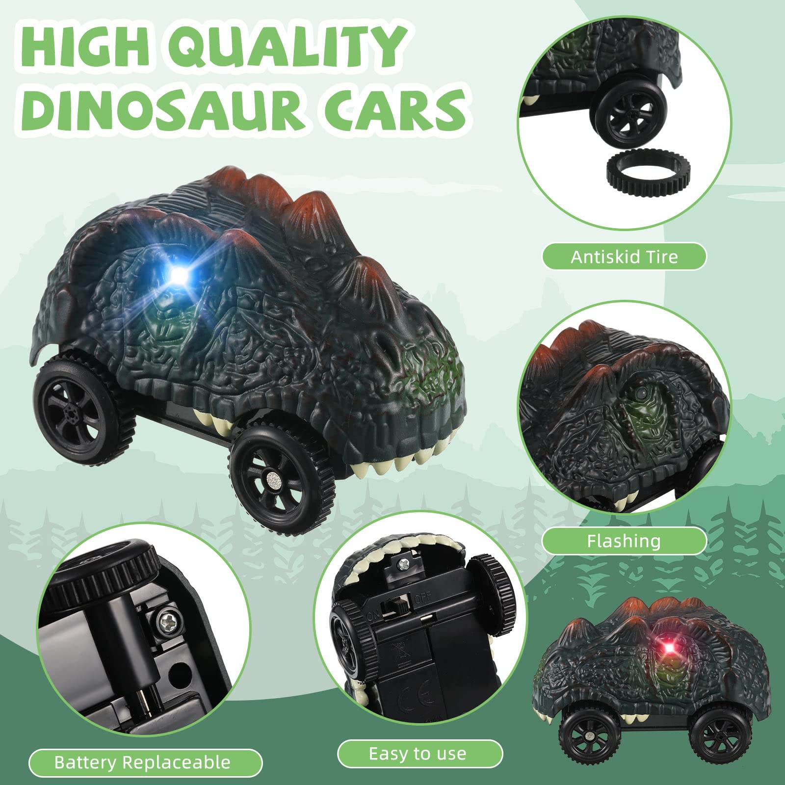 Skylety battery-powered dino car requires one AA battery