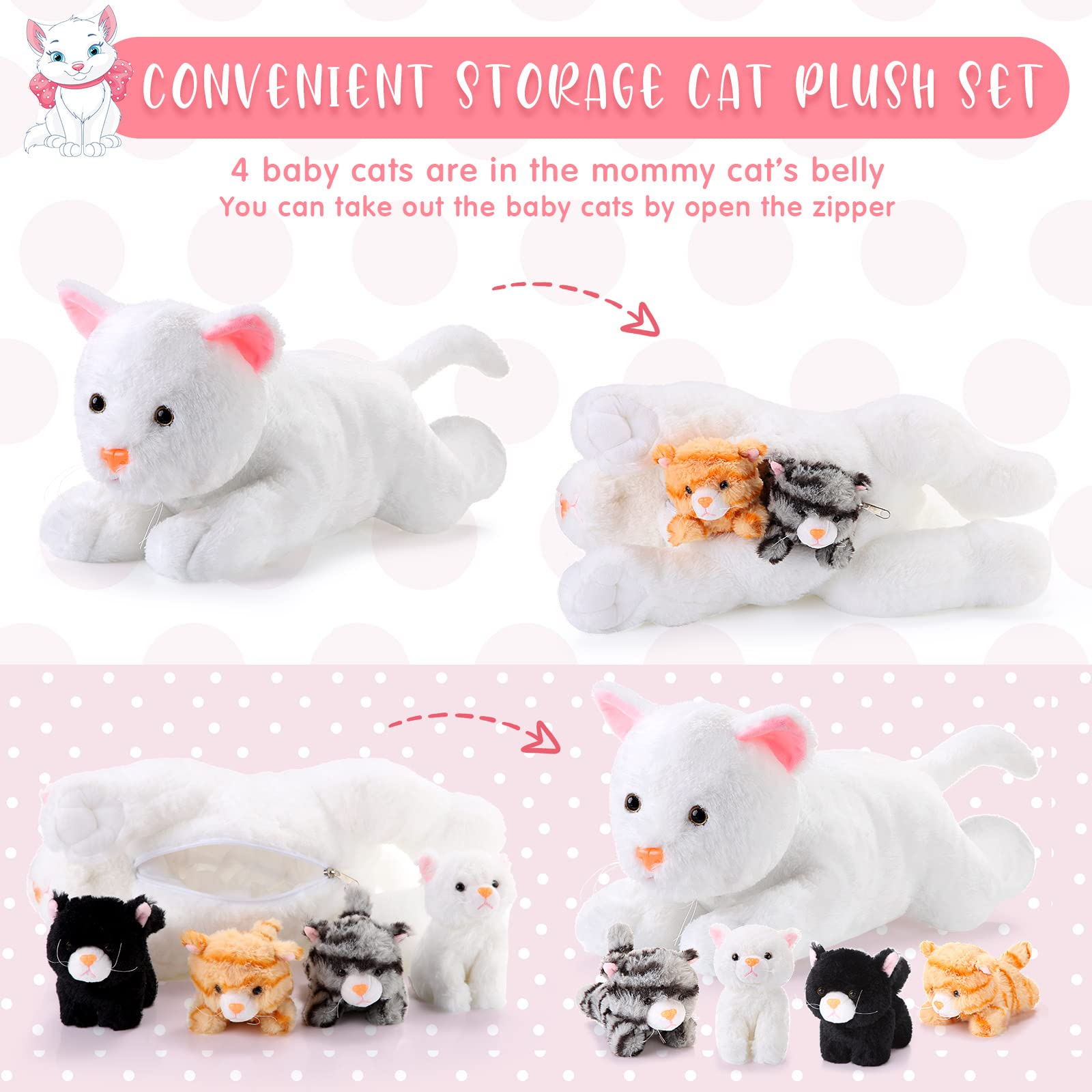 Skylety kittens inside belly pocket: four adorable minis ready to hug