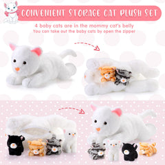 Skylety kittens inside belly pocket: four adorable minis ready to hug