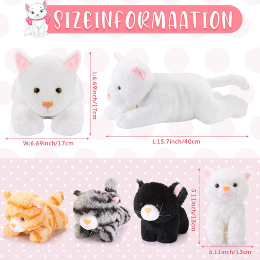 Skylety mom cat plush is 40 cm long, cuddly and durable