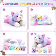 Soft colorful Skylety fabric on plush cats for gentle touch