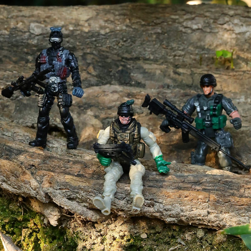Skylety compact 4-inch figures easy to tuck in bags and party favors.