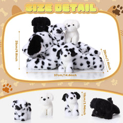 Skylety dalmatian mommy with puppies close-up: soft texture ideal for hugs.