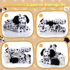 Skylety dalmatian puppies inside belly: detachable design for interactive play.