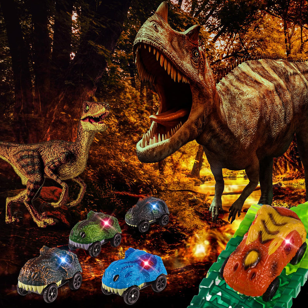 Skylety dino race car glow-in-the-dark for night-time races