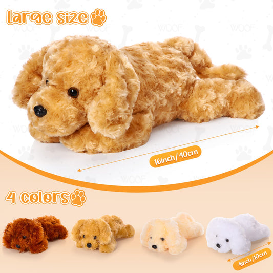 Skylety dog family plush mommy and puppies for kids' imaginative pretend play.