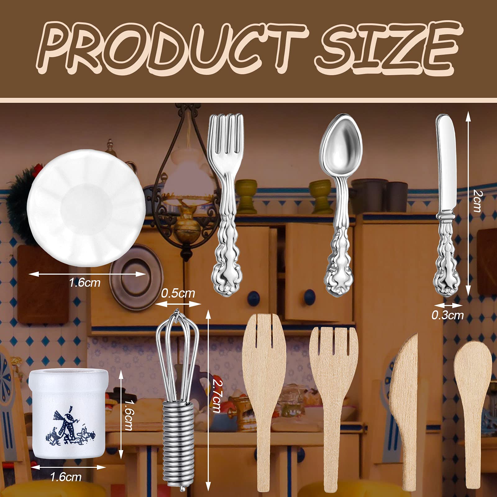 Skylety egg beater utensils for charming miniature kitchen setups and gift-ready displays.