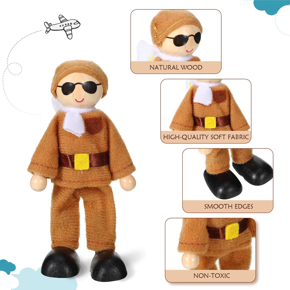 Skylety wooden worker figure ready for construction or everyday scenes.