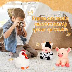 Skylety farm plush party-favor setup, perfect for birthdays and gifts.