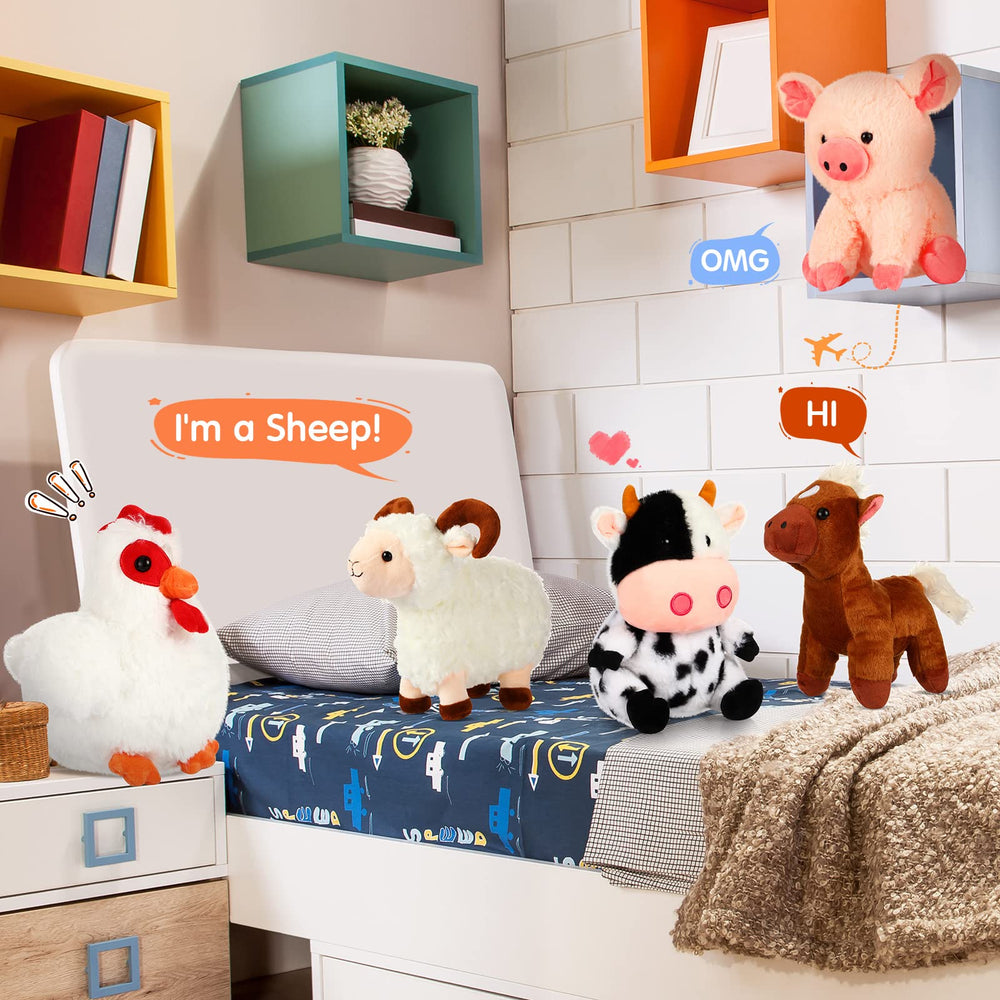 Skylety farm plush pig, 10 inches, cute companion for stories.