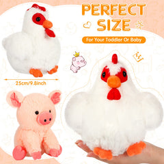 Skylety farm plush sheep, 10 inches, soft friend for hugs and learning.