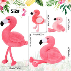 Skylety flamingo with four baby plushes inside the zippered tummy for a playful surprise
