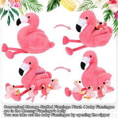 Skylety large flamingo plush shown as a decorative display piece