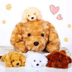Skylety golden retriever mommy with puppies plush for cozy playtime and cuddle comfort.