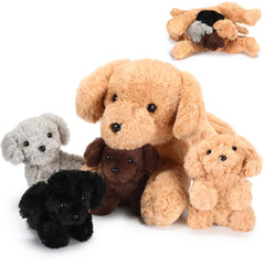 Skylety Labrador mommy with puppies plush for warm hugs and imaginative play