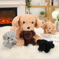 Skylety mommy dog belly zipper open reveals four puppies for easy access