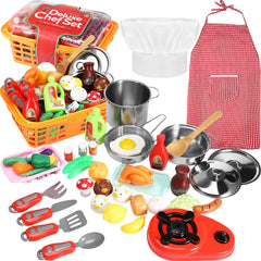 Skylety play kitchen pots and pans for durable pretend cooking