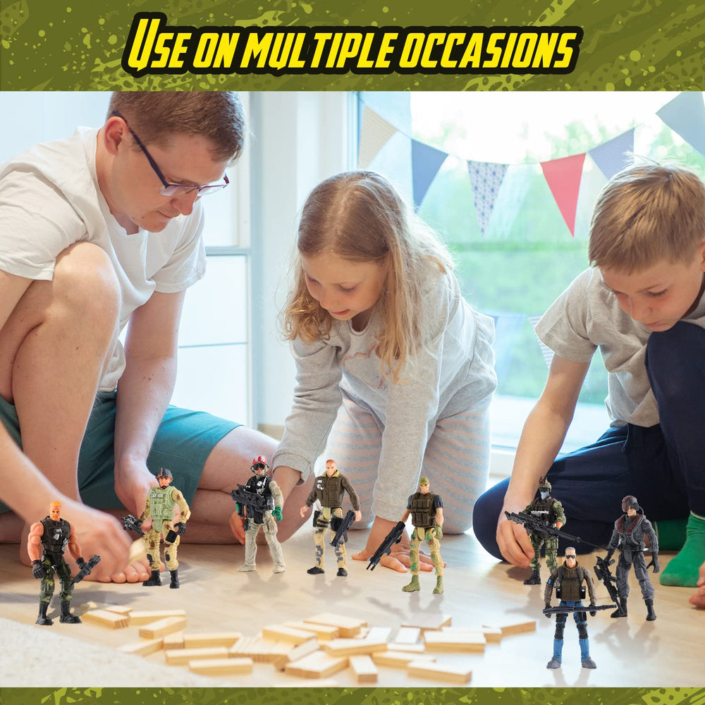 Skylety PVC army men crafted with safe paint for lasting fun.