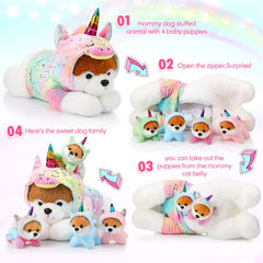 Skylety unicorn puppy soft plush texture, snuggle-friendly bedtime companion