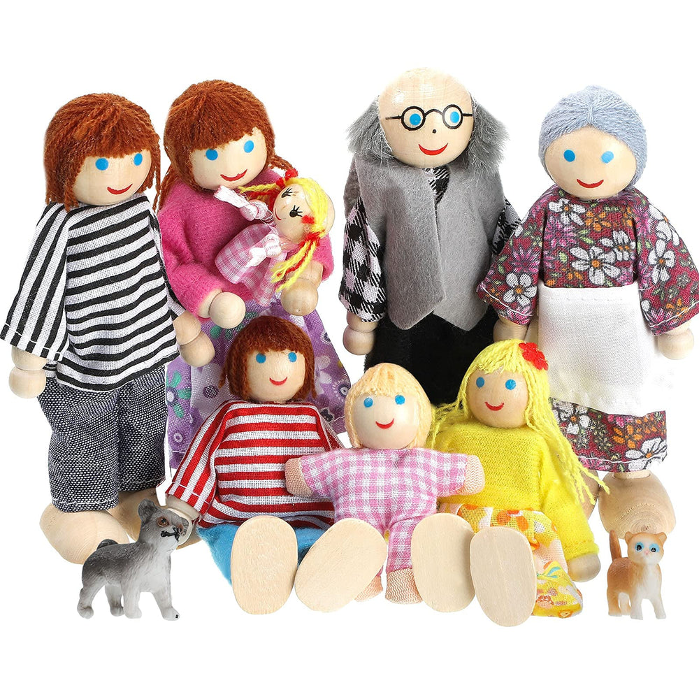 Skylety wooden grandparent figure for imaginative family play.