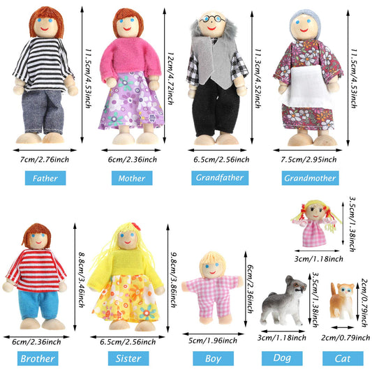 Skylety wooden parent figure with movable limbs for dynamic poses.