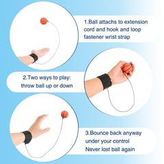 Skylety wrist return ball basketball-style bright colors for playful catching and training