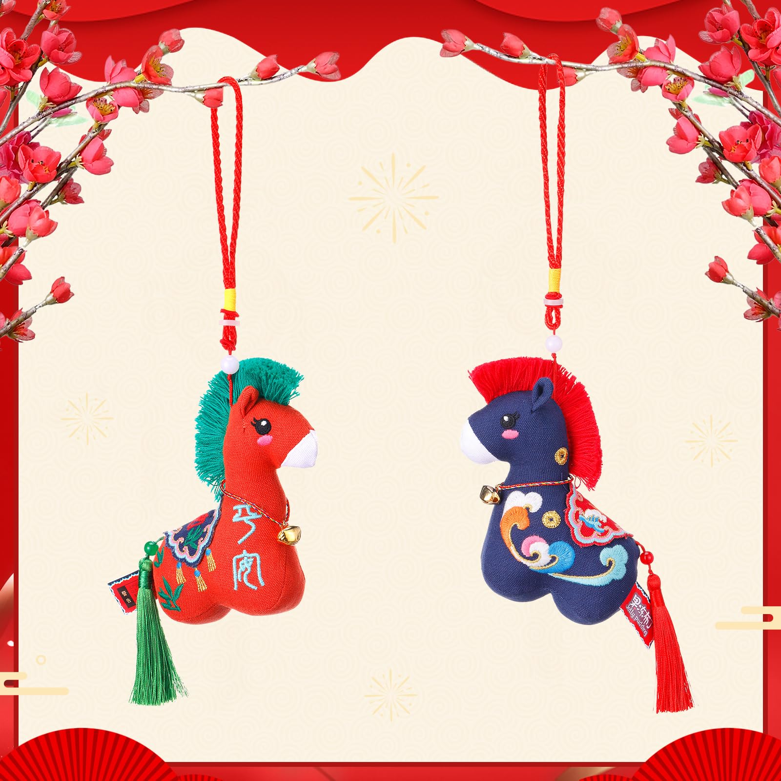 Skylety Year of the Horse blue plush adds playful vibe to home shelves.