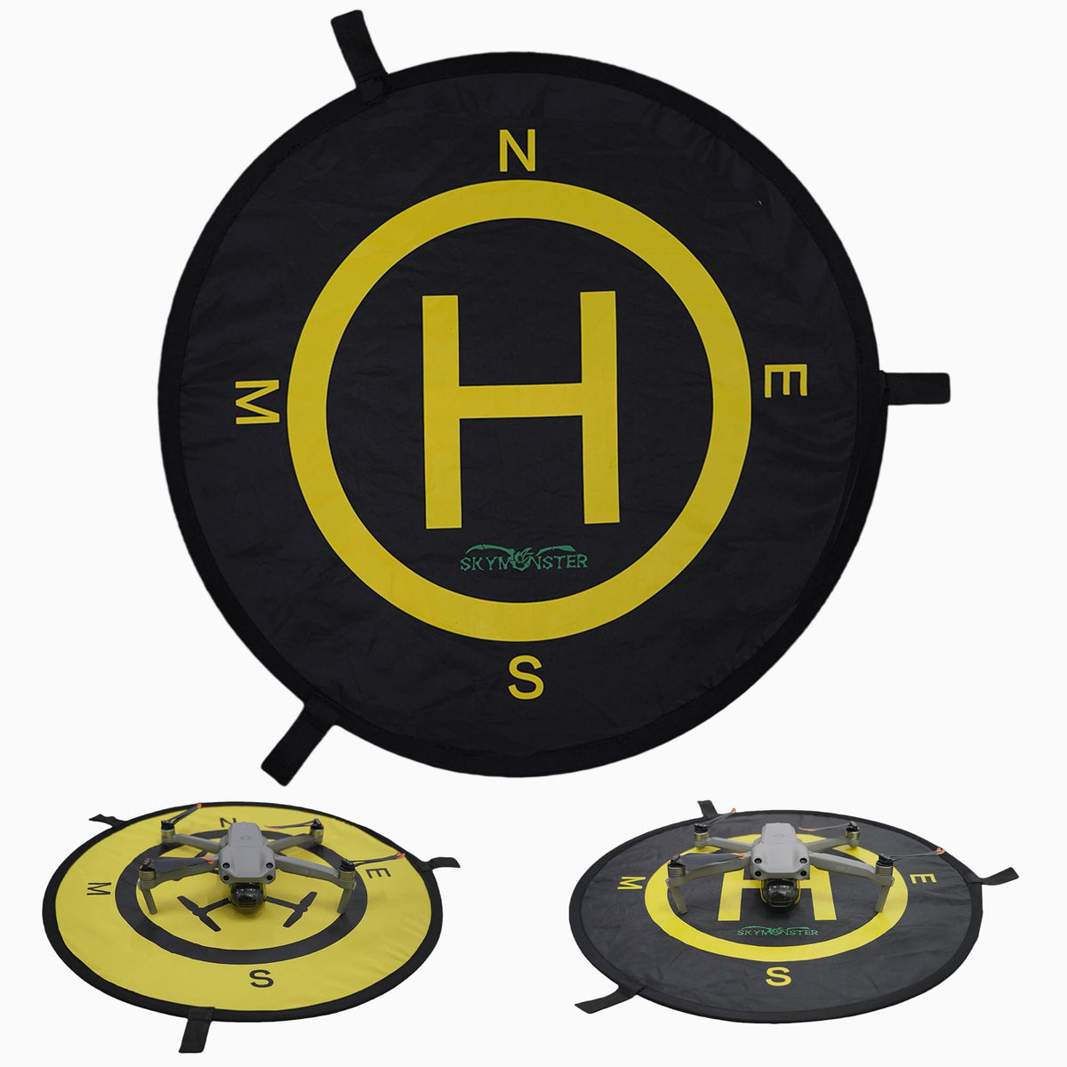 SKYMONSTER 21-inch landing pad unfolded for precise drone takeoff