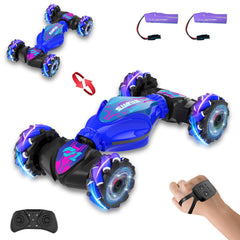 SkyNexus Gesture Sensing RC Stunt Car front view with LED accents.