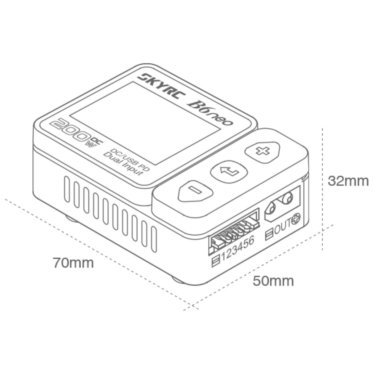 SkyRC B6Neo 24W discharge with balance port for maintenance