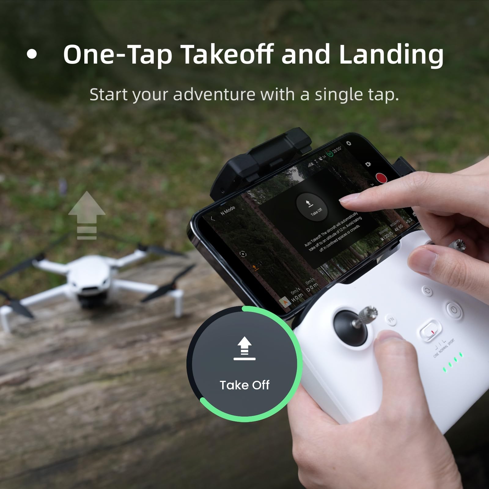 Skyrover S1 SmartGo enables one-tap professional camera moves.