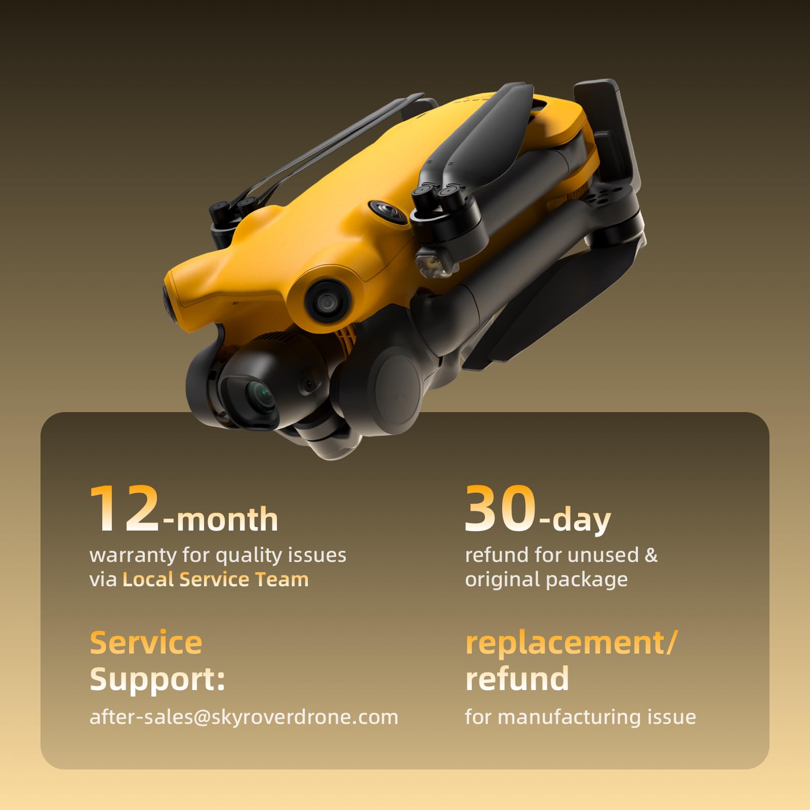 SKYROVER X1 Fly More bundle includes three batteries for longer flights.