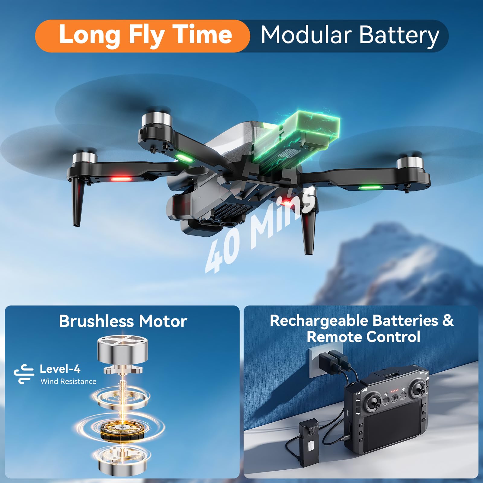Skyvoyant drone brushless motors offer quiet power and stable hover.