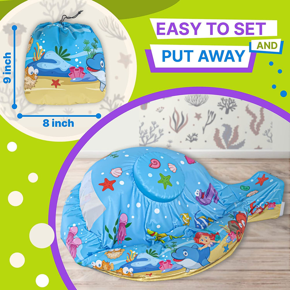 Skywin air tent playtime inside highlights cozy, safe den for stories.