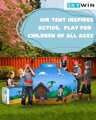 Skywin Blox Fortress shows kids enjoying a roomy indoor play space.