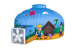 Skywin Blox Fortress accommodates multiple children and gear for group fun.