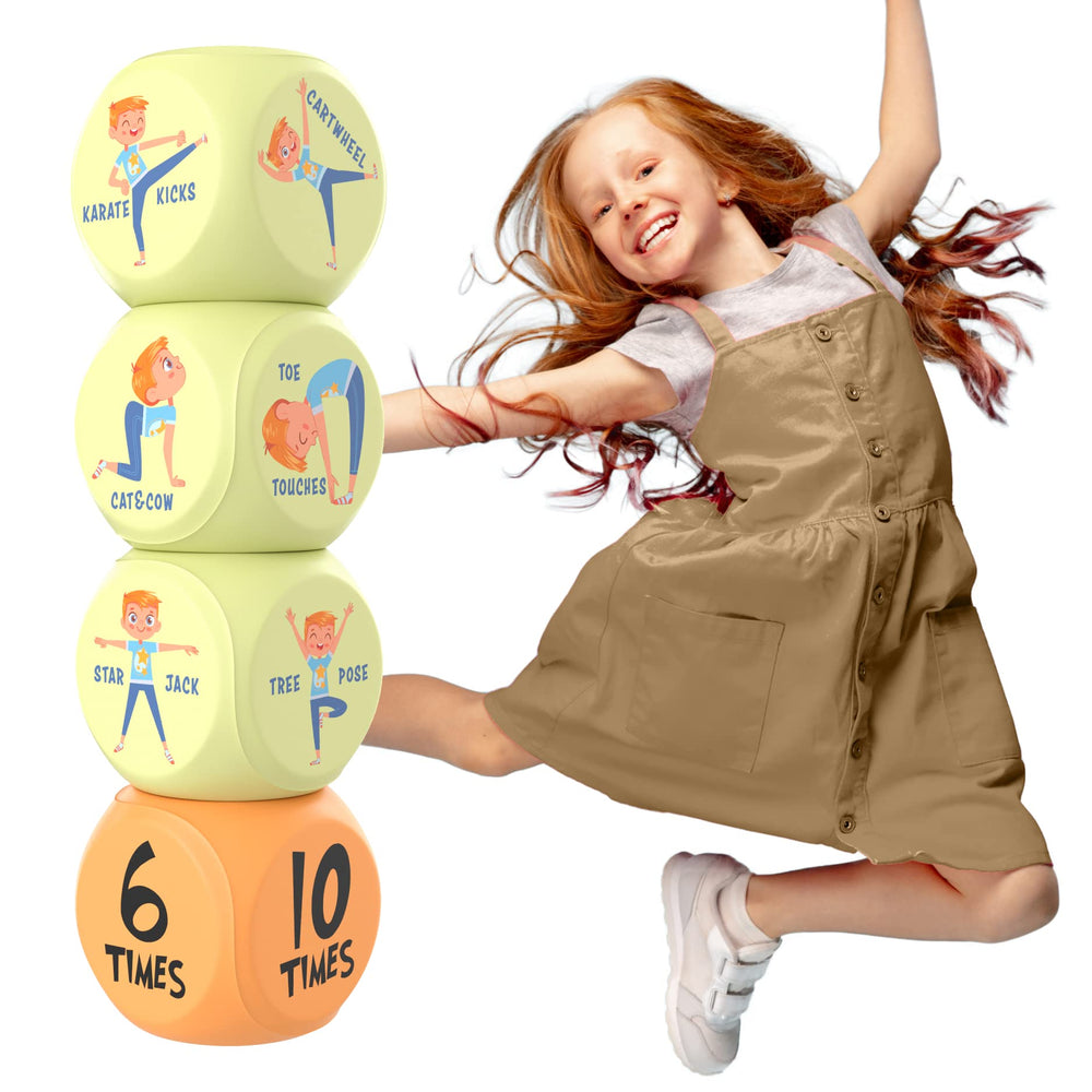 Skywin exercise dice for kids roll during playtime to boost activity.