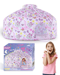 Skywin Fairy Fort Air Tent door — quick setup for indoor play.