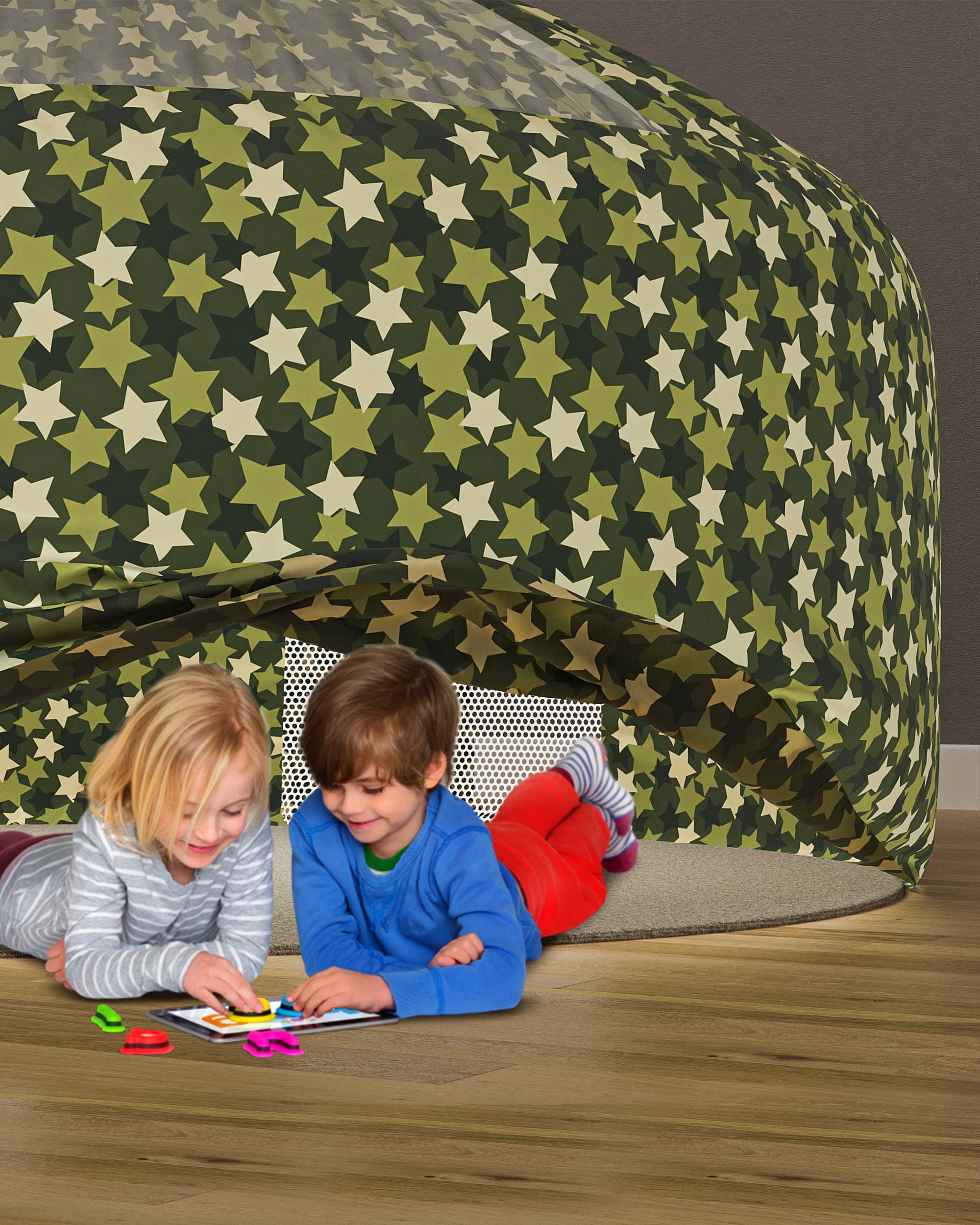 Skywin Forest Fort spacious-area image emphasizes room for blankets, toys, and imagination.