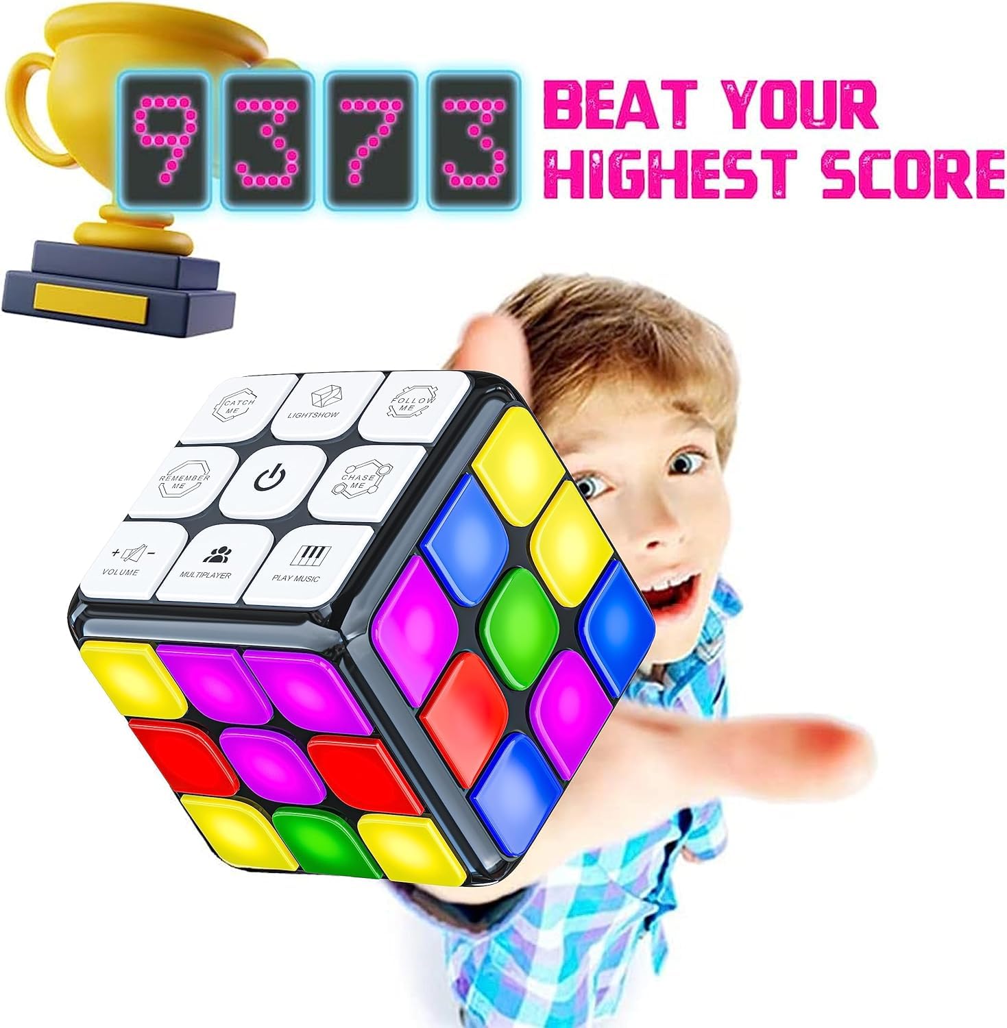 Skywin cube side with illuminated buttons enhances speed and precision during play