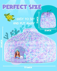 Skywin Mermaid Fort spacious interior measures 77 by 50 inches for multiple kids.
