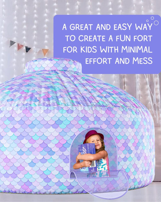 Skywin Mermaid Scale Design panels shimmer with purple, blue, teal for imaginative play.