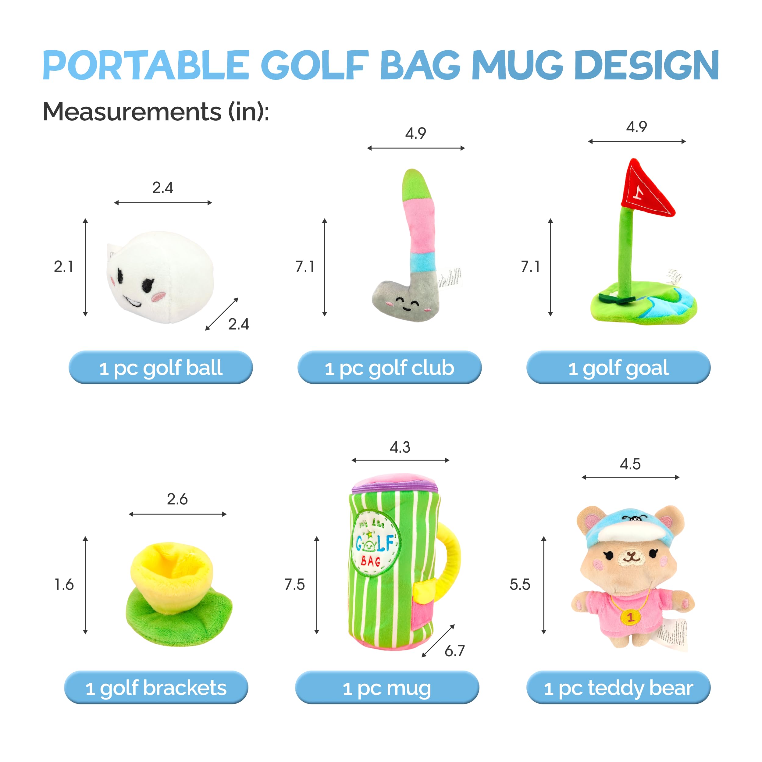 Skywin My First Golf Bag plush mug for pretend tea-time and golf-themed play.